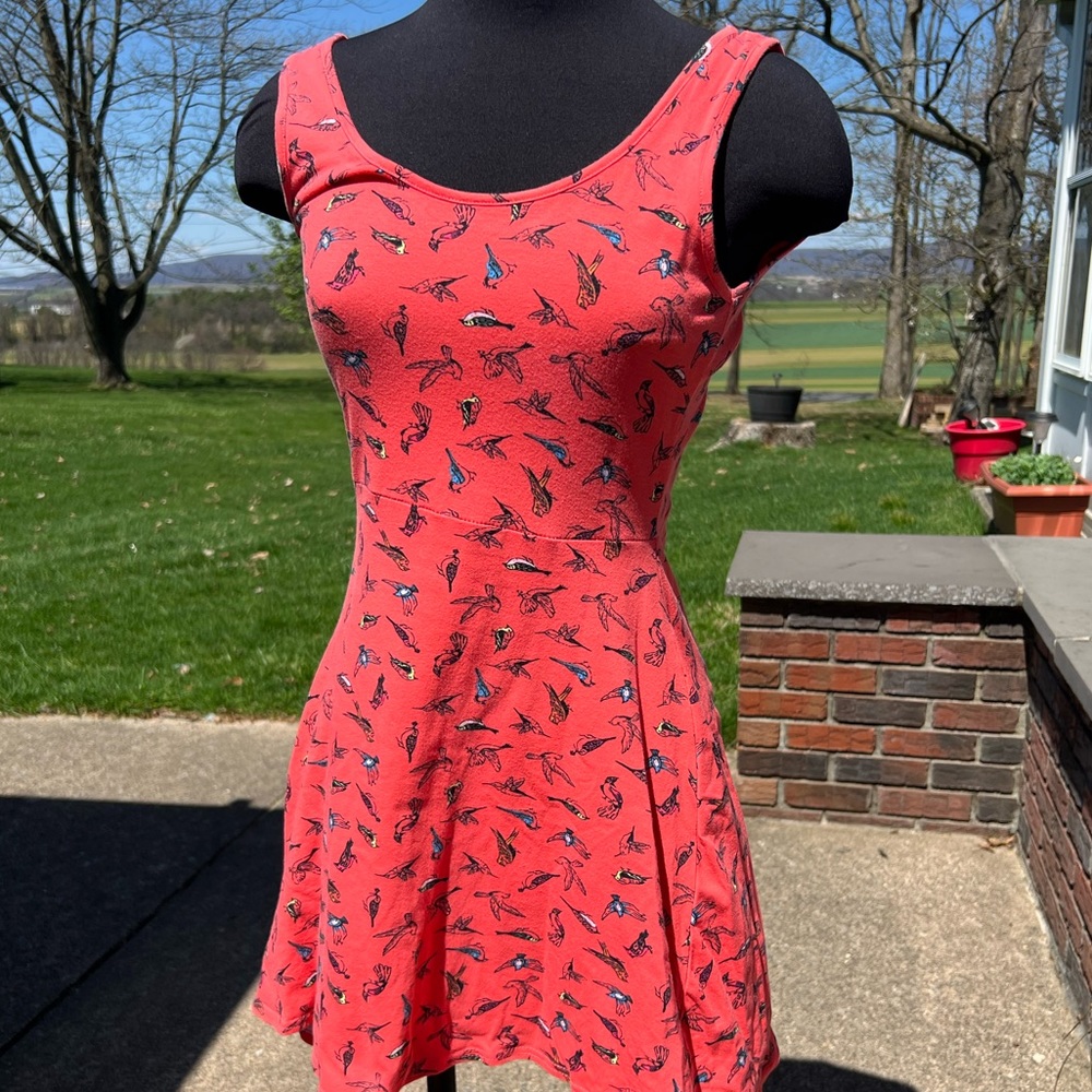 Bird Print Skater Dress